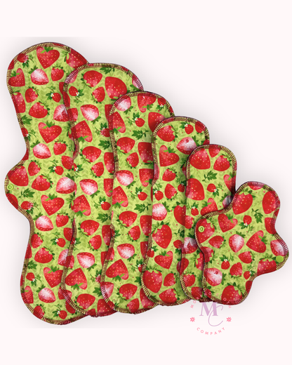 Strawberry Fields Reusable Cloth Pad | Moderate - Heavy Flow Cloth Menstrual Pad