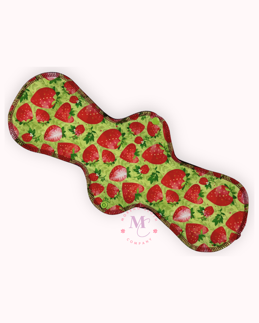 Strawberry Fields Reusable Cloth Pad | Moderate - Heavy Flow Cloth Menstrual Pad